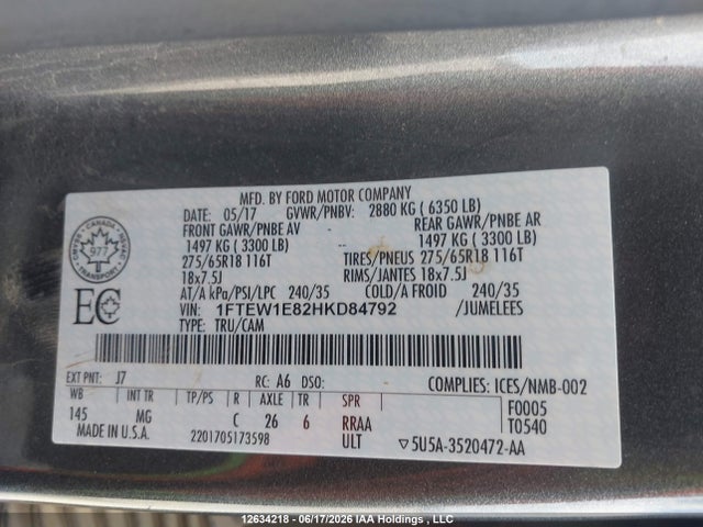 Ford F-150 Xlt 2017 1FTEW1E82HKD84792 Image 9