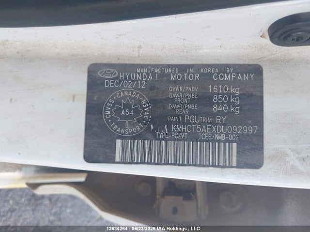 Aukcja sprzedaży 2013 Hyundai Accent Gls/gs, vin: KMHCT5AEXDU092997, numer aukcji: 12634264