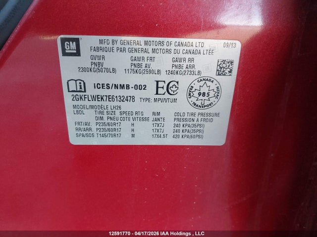 GMC Terrain 2014 2GKFLWEK7E6132478 Image 19