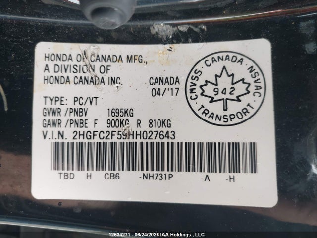2HGFC2F59HH027643 Honda Civic Lx