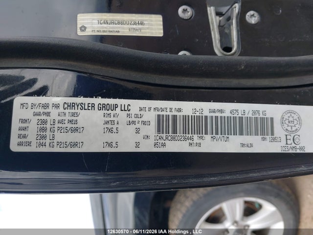 12630570 :رقم المزاد ، 1C4NJRCB8DD236446 vin ، 2013 Jeep Patriot Limited مزاد بيع