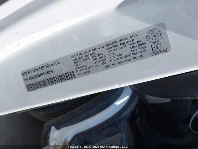 2024 Ram Promaster 2500 2500 High მანქანა იყიდება აუქციონზე, vin: 3C6LRVCG4RE105290, აუქციონის ნომერი: 12634274