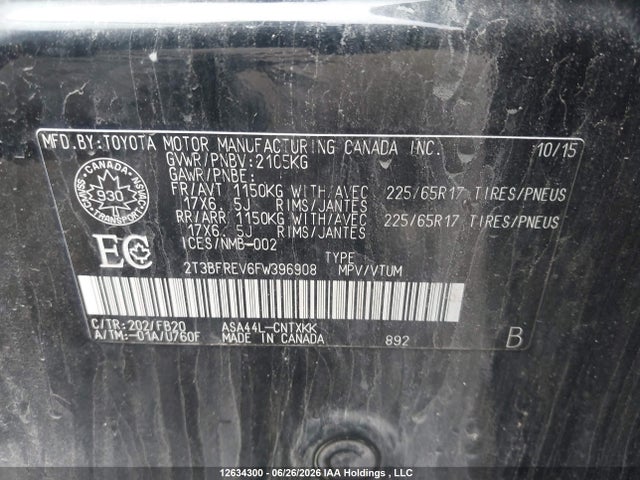 Toyota RAV4 LE 2015 2T3BFREV6FW396908 Image 9