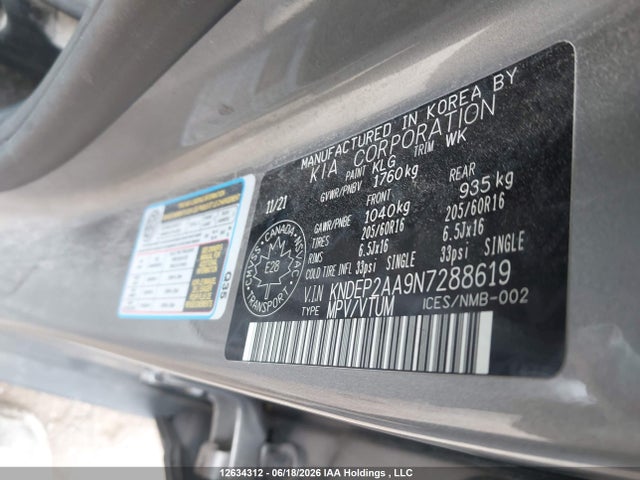 Aukcja sprzedaży 2022 Kia Seltos Lx, vin: KNDEP2AA9N7288619, numer aukcji: 12634312