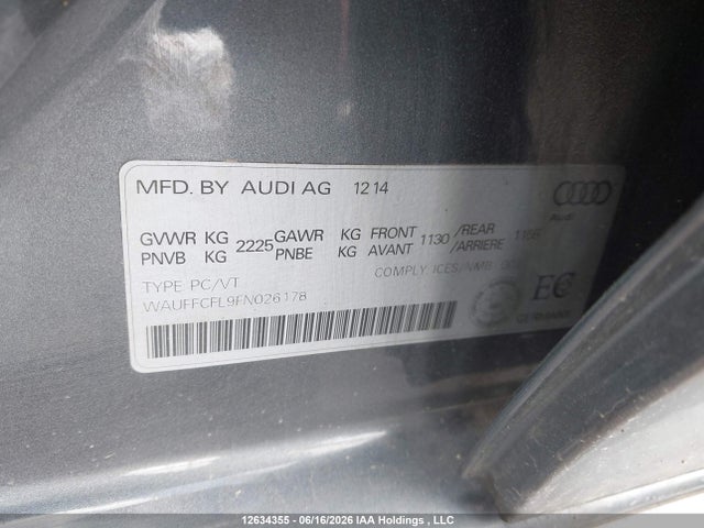 Audi A4 2.0t Progressiv Plus 2015 WAUFFCFL9FN026178 Image 9