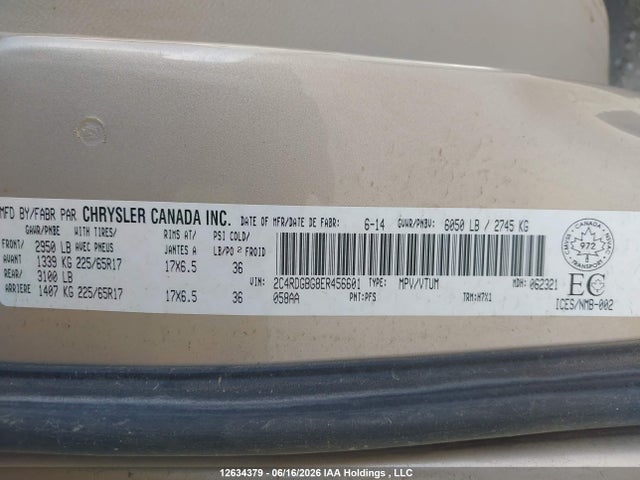 Продаж на аукціоні авто 2014 Dodge Grand Caravan Se/sxt, vin: 2C4RDGBG8ER456601, номер лоту: 12634379