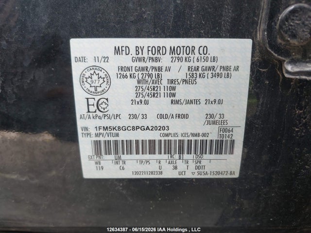 Ford Explorer St 2023 1FM5K8GC8PGA20203 Image 9