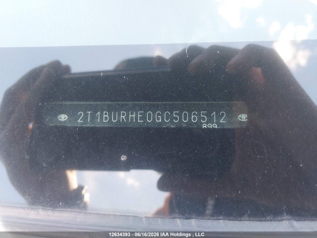 Продажа на аукционе авто 2016 Toyota Corolla Le, vin: 2T1BURHE0GC506512, номер лота: 12634393