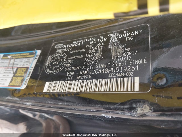 Продаж на аукціоні авто 2017 Hyundai Tucson, vin: KM8J2CA48HU519251, номер лоту: 12634400