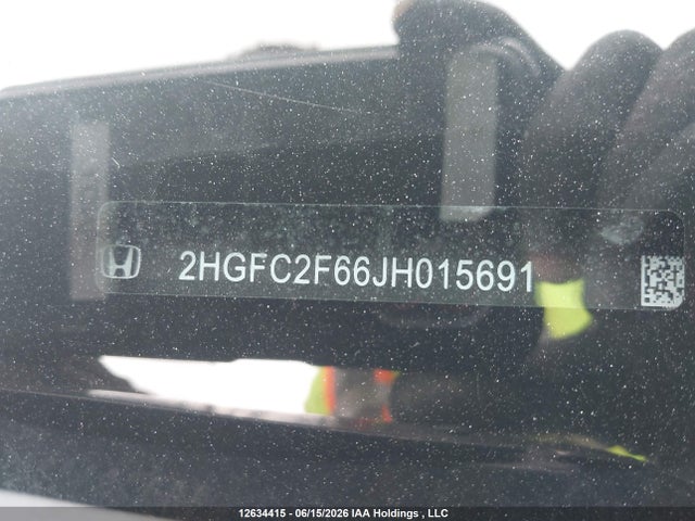 Продаж на аукціоні авто 2018 Honda Civic Se, vin: 2HGFC2F66JH015691, номер лоту: 12634415