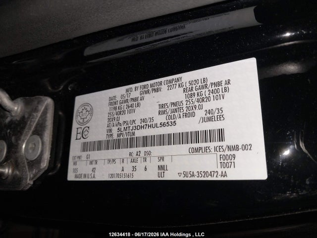 5LMTJ3DH7HUL56535 Lincoln Mkc Reserve
