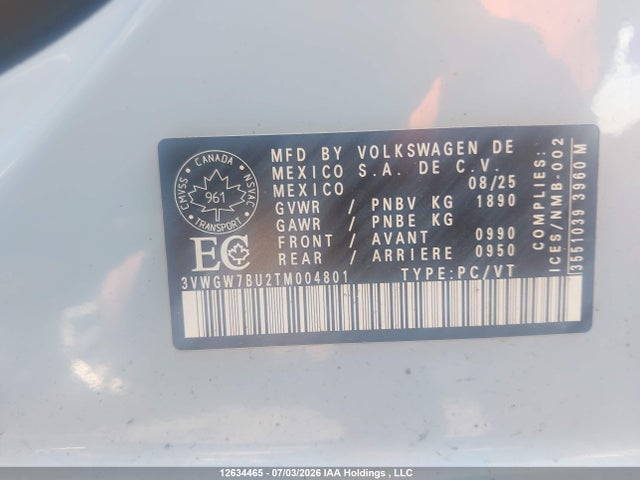 Volkswagen Jetta 2026 3VWGW7BU2TM004801 Image 9