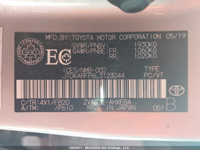 Toyota PRIUS PRIME 2020 JTDKARFP6L3123044 Image 18