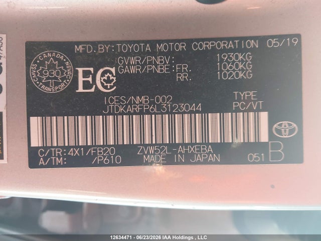 Toyota PRIUS PRIME 2020 JTDKARFP6L3123044 Image 9