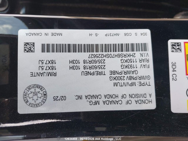 Honda Cr-v Ex-l 2025 2HKRS6H70SH225627 Image 20