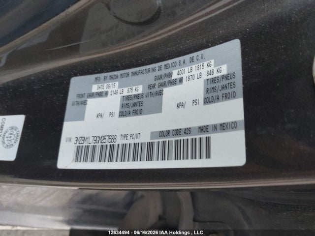 3MZBM1L79GM257688 Mazda Mazda3 Gs