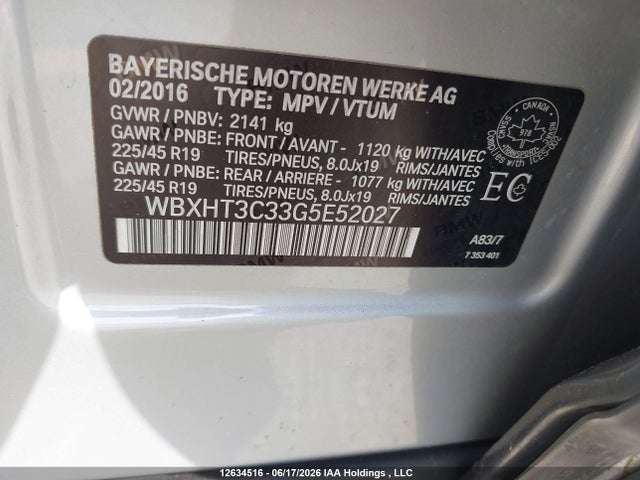 Продажа на аукционе авто 2016 Bmw X1 Xdrive28i, vin: WBXHT3C33G5E52027, номер лота: 12634516
