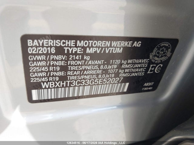 Продажа на аукционе авто 2016 Bmw X1 Xdrive28i, vin: WBXHT3C33G5E52027, номер лота: 12634516