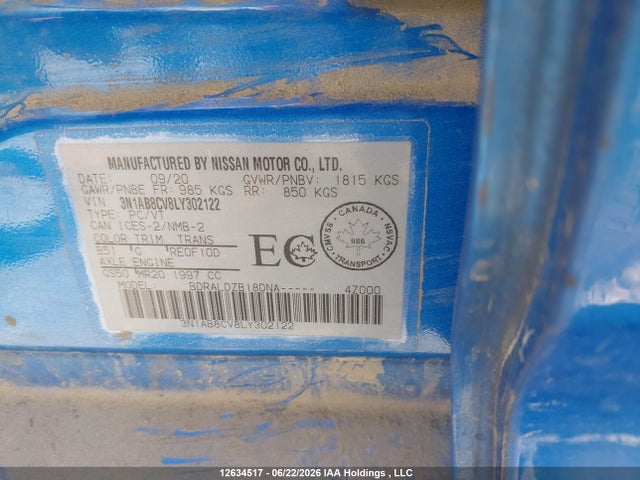 Nissan Sentra 2020 3N1AB8CV8LY302122 Image 9