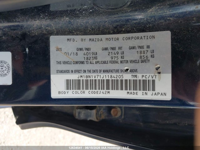 JM1BN1V71J1184205 Mazda Mazda3 50th Anniversary Edition/gs/se
