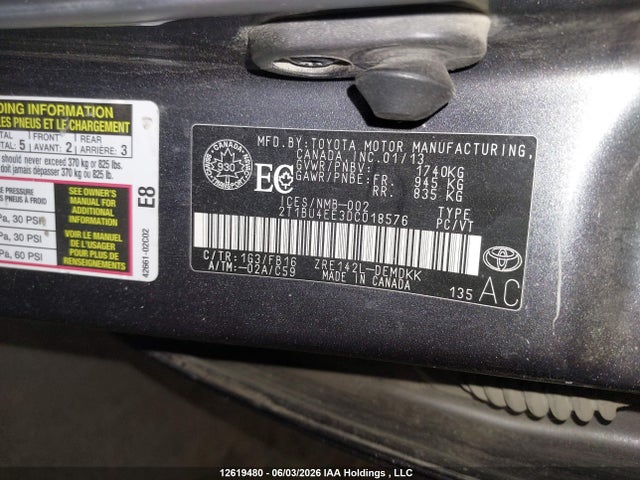 Продаж на аукціоні авто 2013 Toyota Corolla Ce, vin: 2T1BU4EE3DC018576, номер лоту: 12619480