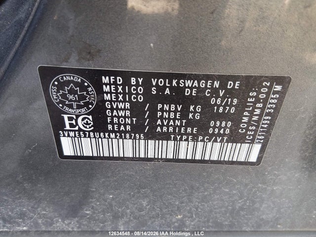 Volkswagen Jetta 2019 3VWE57BU6KM218795 Image 9
