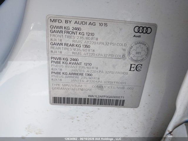 WA1L2AFP3GA065571 Audi Q5 Premium Plus