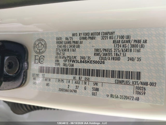Ford F150 Xlt 2025 1FTFW3L84SKE50026 Image 9