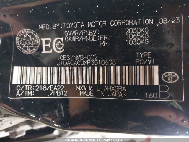 2023 Toyota Prius Prime Se/xse/xse Premium მანქანა იყიდება აუქციონზე, vin: JTDACACUXP3010608, აუქციონის ნომერი: 12634616