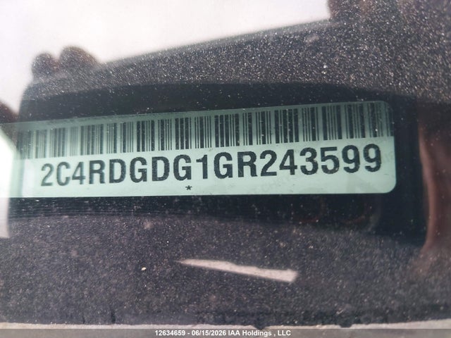 12634659 :رقم المزاد ، 2C4RDGDG1GR243599 vin ، 2016 Dodge Grand Caravan Crew مزاد بيع