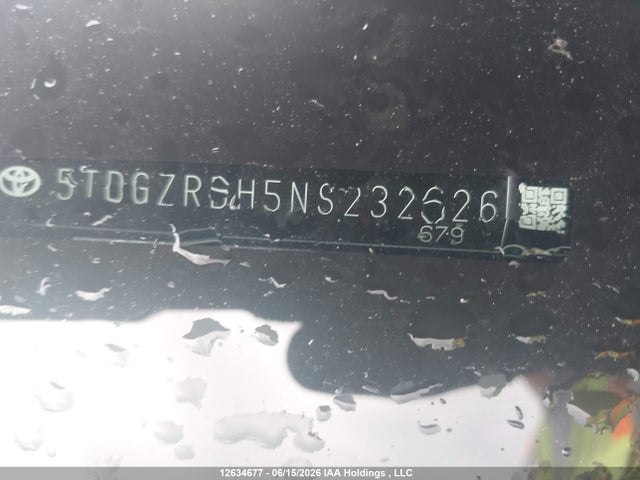 2022 Toyota Highlander Xle მანქანა იყიდება აუქციონზე, vin: 5TDGZRBH5NS232626, აუქციონის ნომერი: 12634677