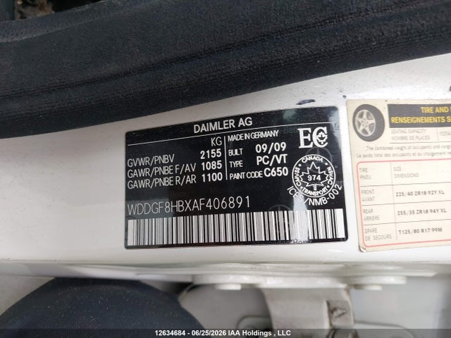 Продаж на аукціоні авто 2010 Mercedes-benz C 350 4matic, vin: WDDGF8HBXAF406891, номер лоту: 12634684