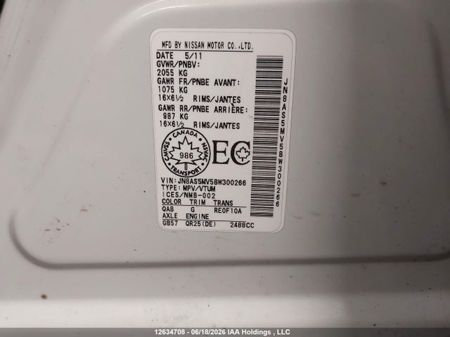 Aukcja sprzedaży 2011 Nissan Rogue S/sv/krom, vin: JN8AS5MV5BW300266, numer aukcji: 12634708