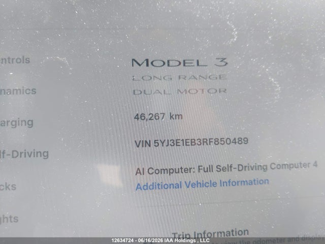 Tesla Model 3 Long Range 2024 5YJ3E1EB3RF850489 Image 13