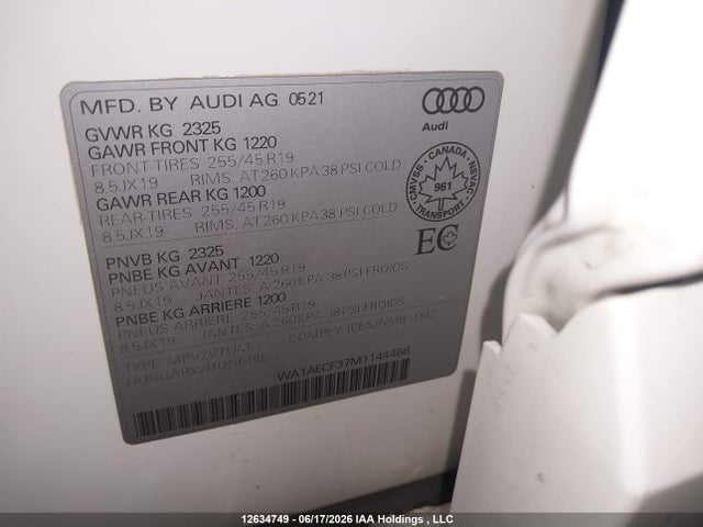 WA1AECF37M1144468 Audi Q3 Komfort 45