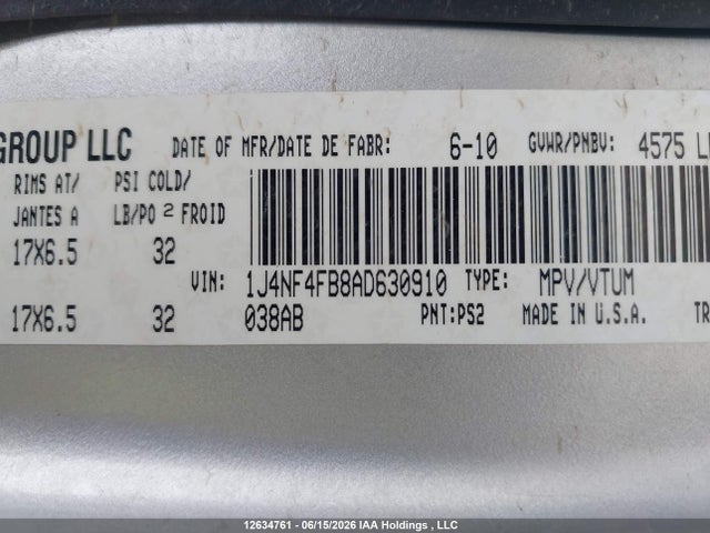 Продаж на аукціоні авто 2010 Jeep Compass, vin: 1J4NF4FB8AD630910, номер лоту: 12634761