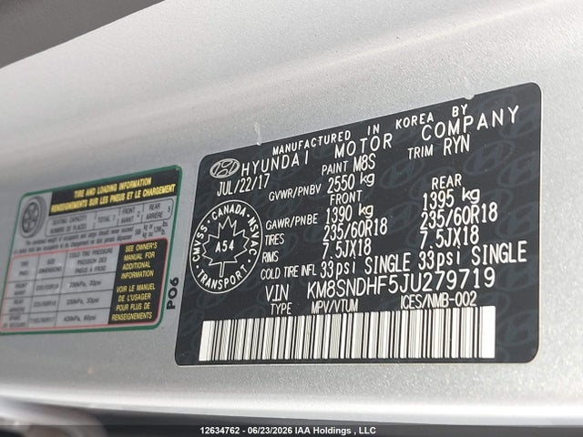 Продаж на аукціоні авто 2018 Hyundai Santa Fe Xl Luxury, vin: KM8SNDHF5JU279719, номер лоту: 12634762