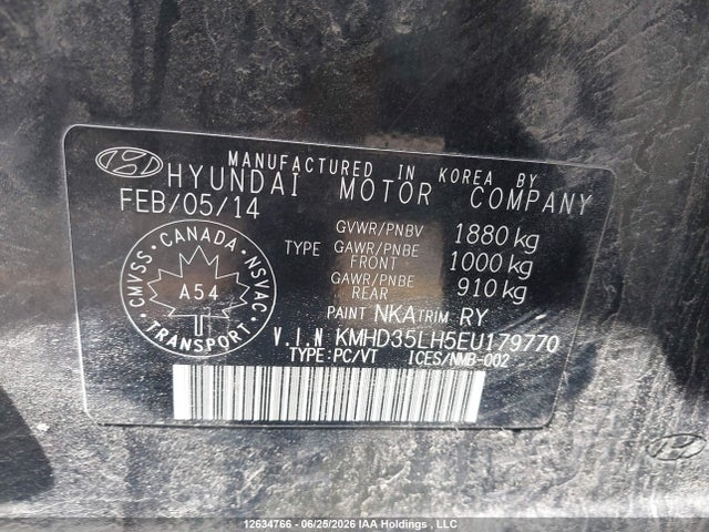 2014 Hyundai Elantra Gt მანქანა იყიდება აუქციონზე, vin: KMHD35LH5EU179770, აუქციონის ნომერი: 12634766