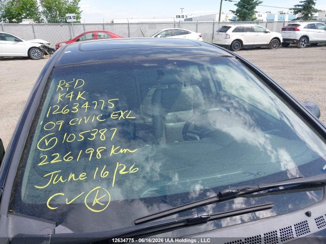 12634775 :رقم المزاد ، 2HGFA16059H105387 vin ، 2009 Honda Civic Exl مزاد بيع