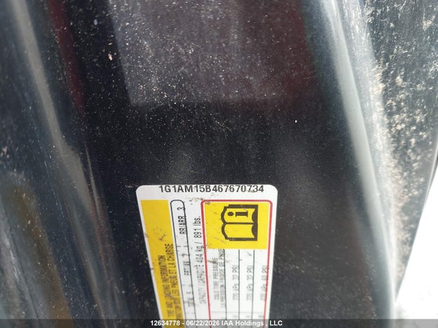 2006 Chevrolet Cobalt Ss მანქანა იყიდება აუქციონზე, vin: 1G1AM15B467670734, აუქციონის ნომერი: 12634778
