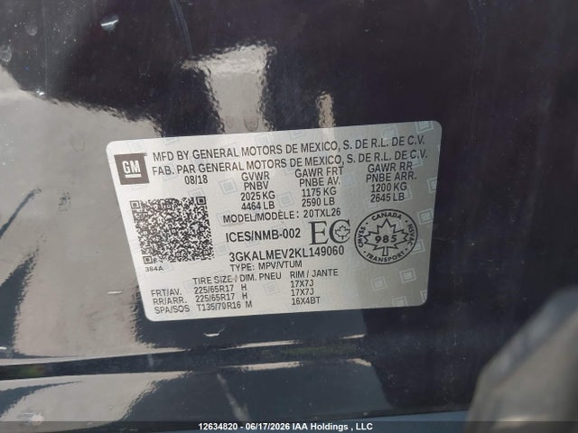 GMC Terrain Sle 2019 3GKALMEV2KL149060 Image 9