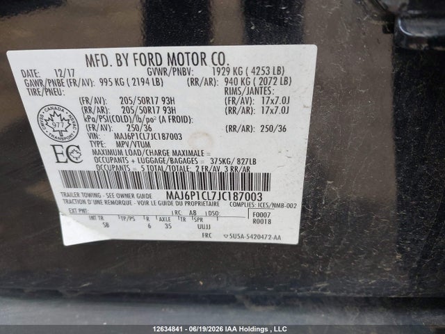 Ford Ecosport Ses 2018 MAJ6P1CL7JC187003 Image 19