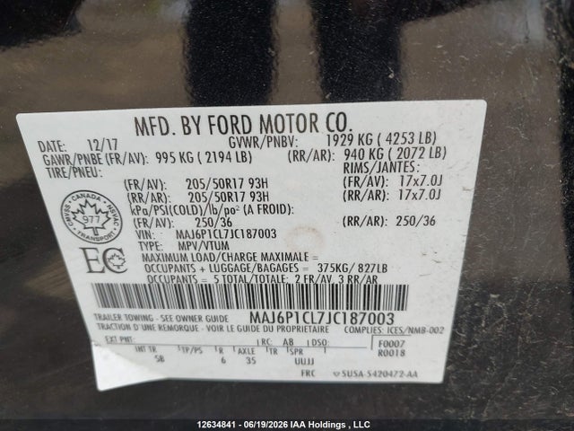 Ford Ecosport Ses 2018 MAJ6P1CL7JC187003 Image 9