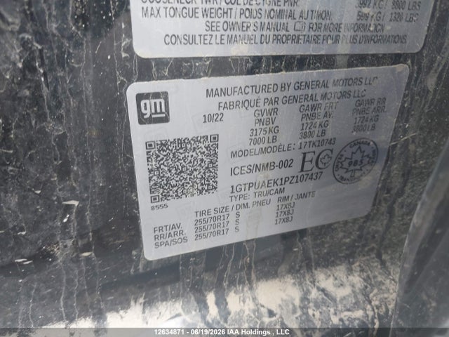 1GTPUAEK1PZ107437 GMC Sierra 1500 Pro