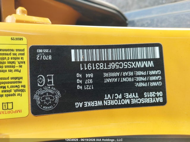 Продажа на аукционе авто 2015 Mini 5 Door Cooper, vin: WMWXS5C56FT831911, номер лота: 12634929