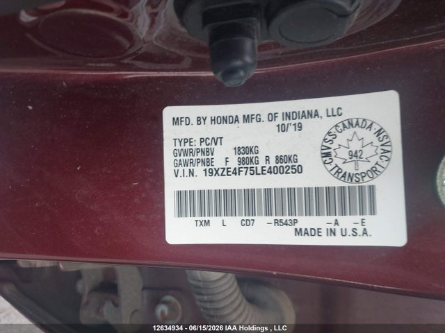 Honda Insight Touring 2020 19XZE4F75LE400250 Image 17