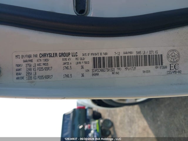 Aukcja sprzedaży 2013 Dodge Journey Cvp/se Plus, vin: 3C4PDCAB6DT501522, numer aukcji: 12634937