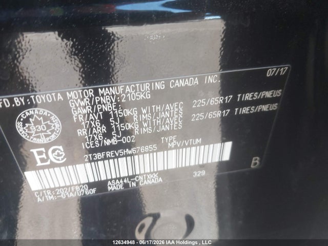 Toyota RAV4 LE 2017 2T3BFREV5HW676855 Image 9