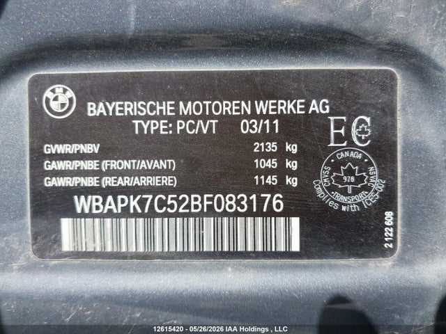 Продажа на аукционе авто 2011 Bmw 328i Xdrive, vin: WBAPK7C52BF083176, номер лота: 12615420