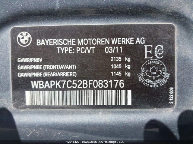 Продажа на аукционе авто 2011 Bmw 328i Xdrive, vin: WBAPK7C52BF083176, номер лота: 12615420